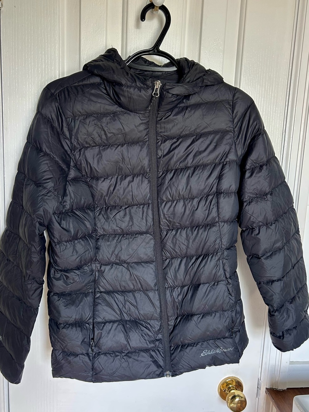 Eddie Bauer Wonens Black Hooded Puffer Jacket